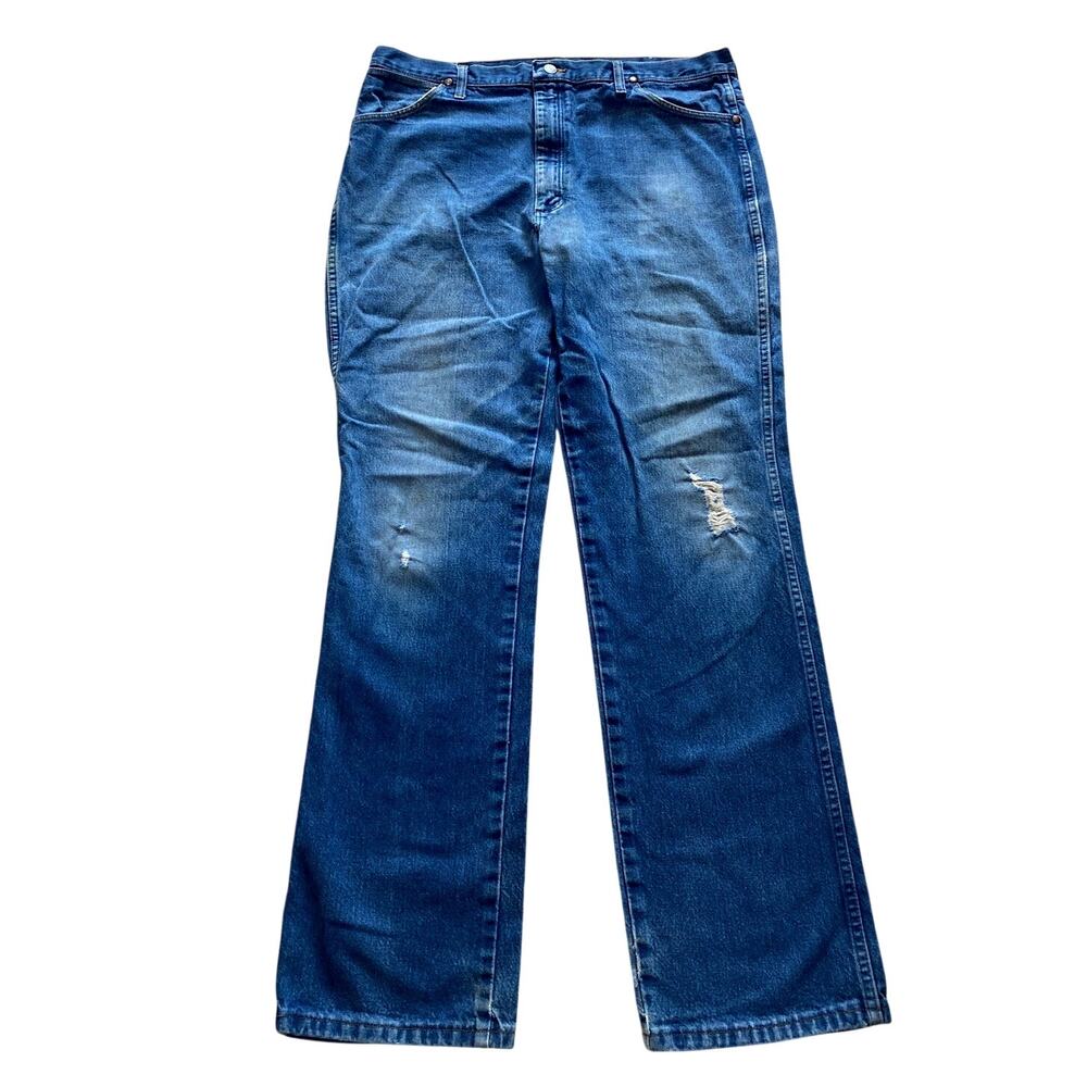 Vintage Wrangler 936PWD Cowboy Cut Slim Fit Jeans Men 38x34 Distressed Workwear